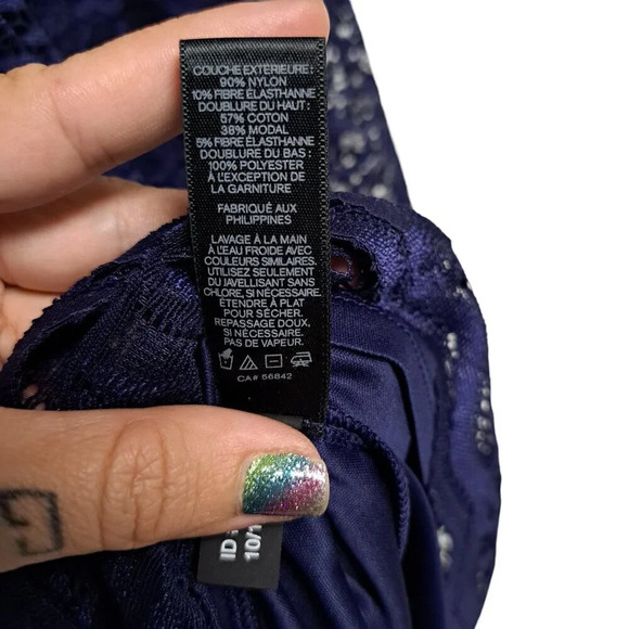 Express Design Studio Dark Navy Blue Trim Lace Dress - Womens Size 2 - Picture 9 of 16